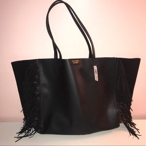 Victoria’s Secret Black Fringe Tote Bag